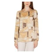 Lange Mouw Blouses Collectie Alviero Martini 1a Classe , Beige , Dames