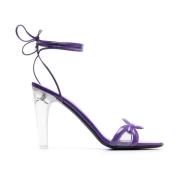 Paarse Leren Ketting Sandalen Valentino Garavani , Purple , Dames