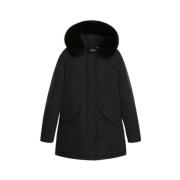 Arctische Parka met Afneembare Geverfde Bont Woolrich , Black , Dames