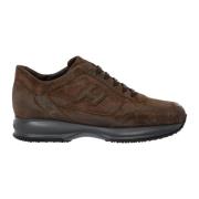 Bruine Suède Interactieve Sneakers Hogan , Brown , Heren