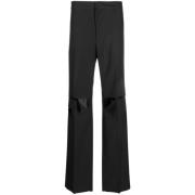 Grijze Wollen Broek met Uitgesneden Details Givenchy , Gray , Heren