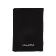 Zwarte Lange Sjaal met Essential Logo Karl Lagerfeld , Black , Unisex