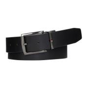 Denton 3.5 Leren Riem Tommy Hilfiger , Black , Heren