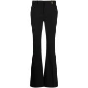 Zwarte Stretch Wollen Broek Versace , Black , Dames