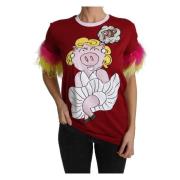 T-Shirt 2019 Jaar van het Varken Dolce & Gabbana , Red , Dames