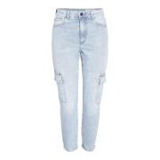 Lichtblauwe Cargo Jeans Noisy May , Blue , Dames