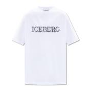 T-shirt met logo Iceberg , White , Heren