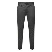 Slim Herringbone Broek: Zwart Only & Sons , Black , Heren