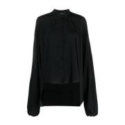 Zwarte overhemd met asymmetrische zoom Federica Tosi , Black , Dames