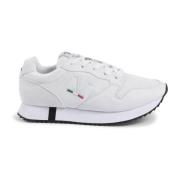 Witte Synthetisch Leren Sneaker 19v69 Italia , White , Heren