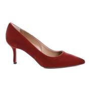 Rode Velvet Block Heel Pump 19v69 Italia , Red , Dames