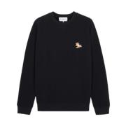 Chillax Fox Patch Classic Sweatshirt Maison Kitsuné , Black , Heren