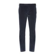 Blauwe Katoenen Fluwelen Broek met Riemlussen PT Torino , Blue , Heren