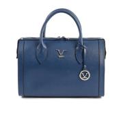 Blauwe Saffiano Leren Handtas 19v69 Italia , Blue , Dames