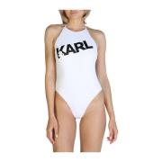 Effen Kleur Badpak - Lente/Zomer Collectie Karl Lagerfeld , White , Da...