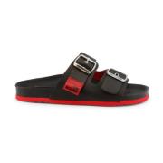 Leren Gespsandalen voor Dames Love Moschino , Black , Dames