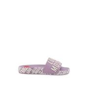 Stijlvolle rubberen platform sandalen Love Moschino , Purple , Dames