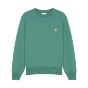 Fox Head Patch Sweatshirt (Teal Grey) Maison Kitsuné , Green , Heren