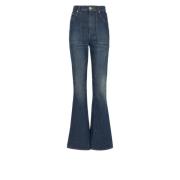 Vintage uitlopende spijkerbroek Balmain , Blue , Dames