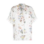 Bloemenprint kanten shirt Zimmermann , Blue , Dames