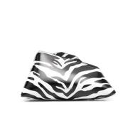 Logo-Print Clutch Tas in Wit/Zwart Zebra Print The Attico , White , Da...