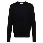 Navy Crew Neck Trui Lardini , Blue , Heren