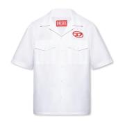 ‘S-Mac’ shirt met monogram borduursel Diesel , White , Heren