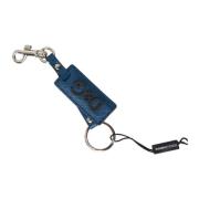 Blauwe Leren Logo Sleutelhanger met Metalen Hardware Dolce & Gabbana ,...