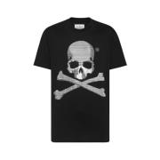 Origineel Katoenen T-shirt met Kristallen Skull Bear Philipp Plein , B...