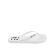 Witte Rubberen Teenslippers Calvin Klein , White , Heren