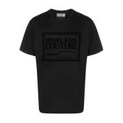 R Piece T-shirt Flock Zwart Versace Jeans Couture , Black , Heren