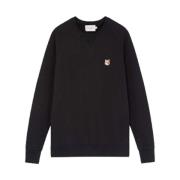 Klassieke Zwarte Fox Head Sweatshirt Maison Kitsuné , Black , Heren