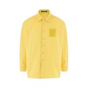 Gele Shirts met Logo Patch Raf Simons , Yellow , Heren