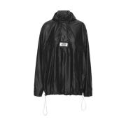 Oversized Zwarte Anorak met Verborgen Capuchon Rotate Birger Christens...