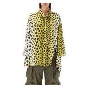 Cheetah Print Oversized Shirt Aw23 The Attico , Yellow , Dames