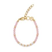 Women's Beaded Bracelet with Pink Opal and Mini Pearls Nialaya , Pink ...