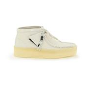 Nubuckleren Hi-Top Veterschoenen Clarks , White , Dames