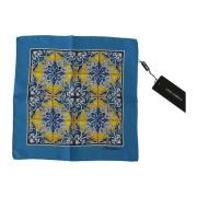Zijden Vierkante Sjaal met Majolica Patroon Dolce & Gabbana , Blue , H...