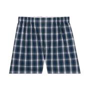 Witte en blauwe katoenen poplin tartan boxershorts Brooks Brothers , M...