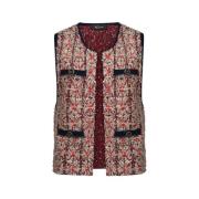 Navyblauw en Rood Tweed Wol Gilet Mes Demoiselles , Brown , Heren