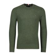 Groene Merinowollen Trui Tommy Hilfiger , Green , Heren