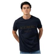 Casual Loose Fit T-shirt Iceberg , Blue , Heren