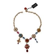 Sicily Bloemen Messing Ketting Dolce & Gabbana , Yellow , Dames