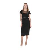 Zwarte Katoenen Jurk Salvatore Ferragamo , Black , Dames