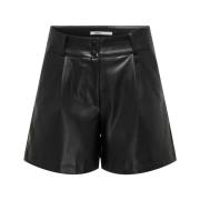 Imitatieleren Shorts in Zwart Only , Black , Dames