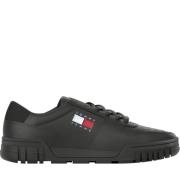 Zwarte Cupsole Sneakers Tommy Jeans , Black , Heren