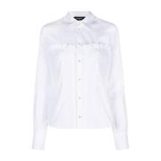 Witte Gerimpelde Blouse Dsquared2 , White , Dames