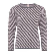 Speciale Geruite Pullover Blouse Grijs Skovhuus , Gray , Dames