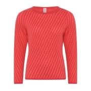 Speciale Geruite Pullover Blouse in Lutus Pink Skovhuus , Red , Dames