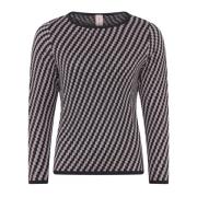 Speciale Geruite Pullover Blouse Skovhuus , Black , Dames